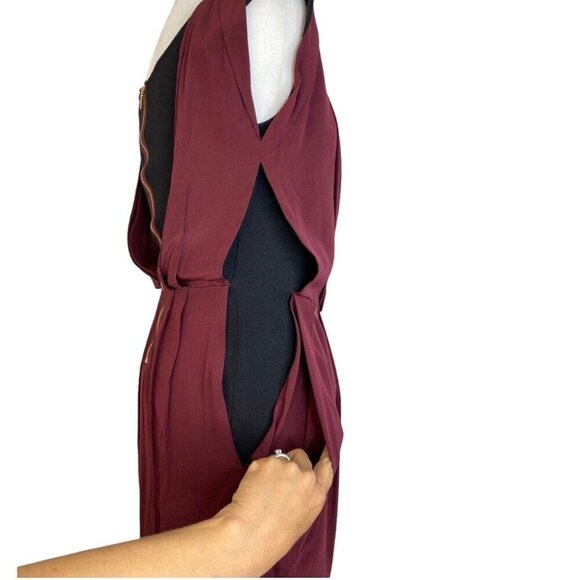 Fendi Women’s Burgundy Scoop Neck Designer Contemporary Modern Dress IT 40/C36 - Picture 5 of 16